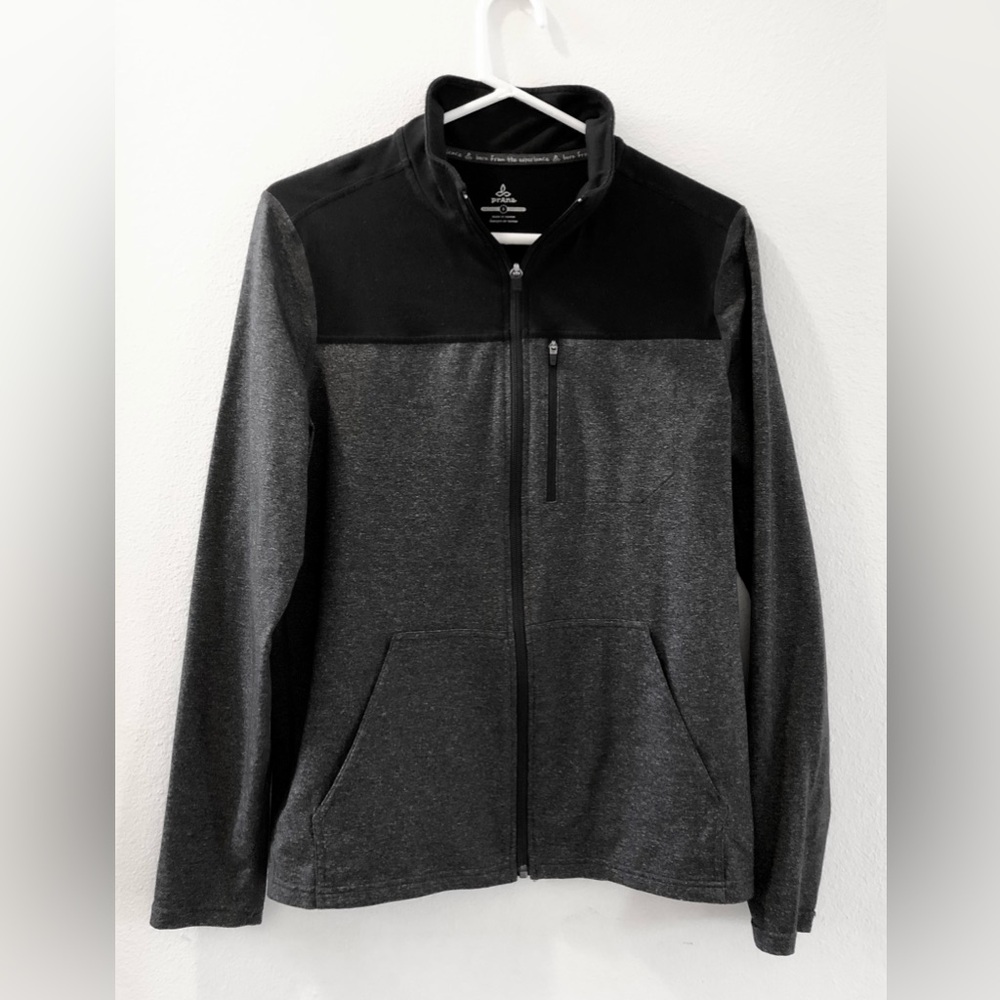 Prana Men’s Variable Full Zip Jacket - Black/Charcoal - Small